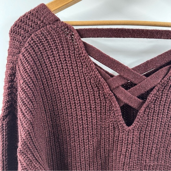 Aeropostale Maroon Crisscross-Back Sweater – Size XS - Picture 6 of 6